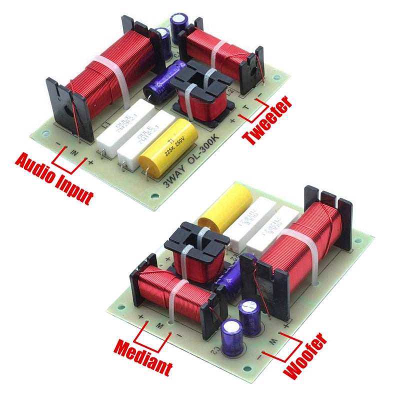 AUTUT 2 Pcs 3-Way HiFi Speaker Frequency Divider, 180W Audio Crossover Filter for Professional or Home Use - Image 3